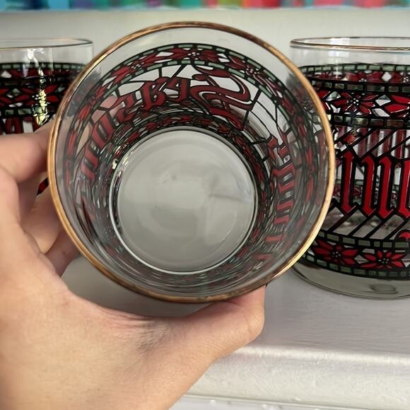 Set of 6 MCM Vintage Season's Greetings  Lowball Glasses by Houze - Picture 12 of 13